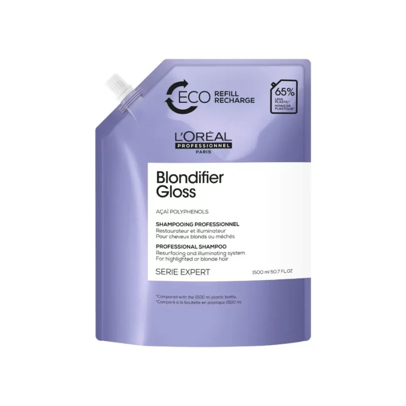 L’Oreal Blondifier Gloss Shampoo Eco Refill 1500ml- Sombre Cosmetics - Sombre Cosmetics - 