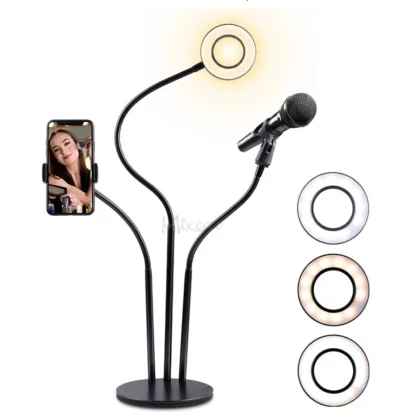 Mixcoco Διπλή Βάση Live Streaming με Ring Light 9cm - Sombre Cosmetics - Sombre Cosmetics - 