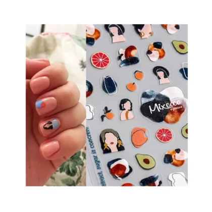 Mixcoco Διακοσμητικά Αυτοκόλλητα Νυχιών Faces 02